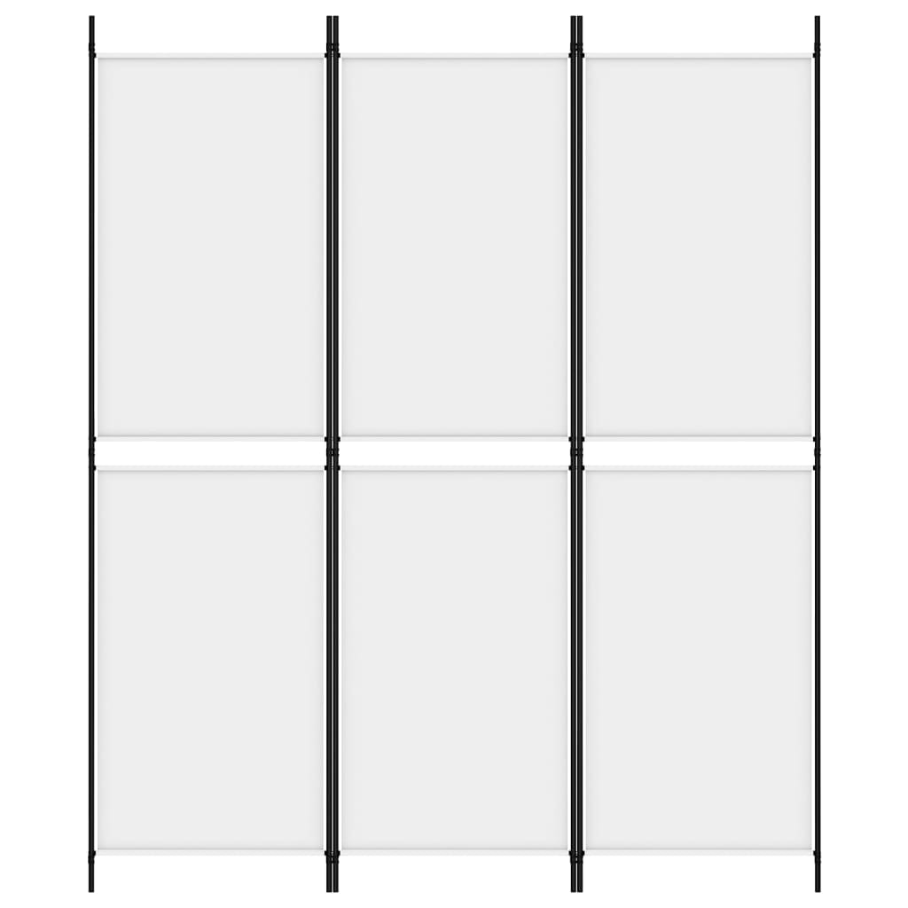 vidaXL Sobna pregrada s 3 panela bijela 150 x 180 cm od tkanine