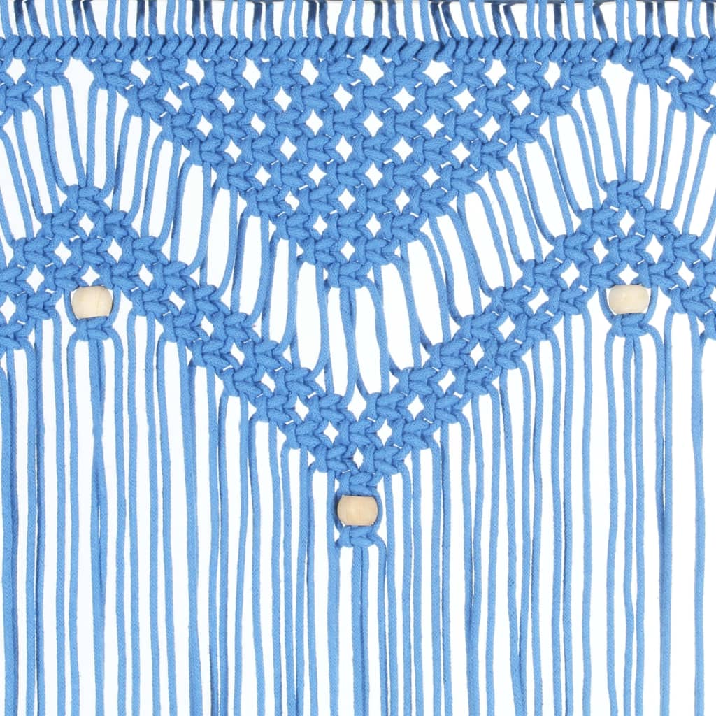 vidaXL Zavjesa s makrameom plava 140 x 240 cm pamučna