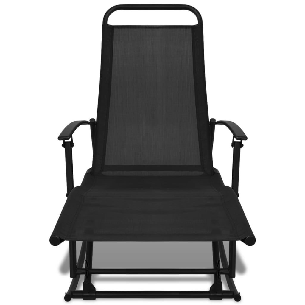 vidaXL Vrtna stolica za ljuljanje čelik i tekstilen crna