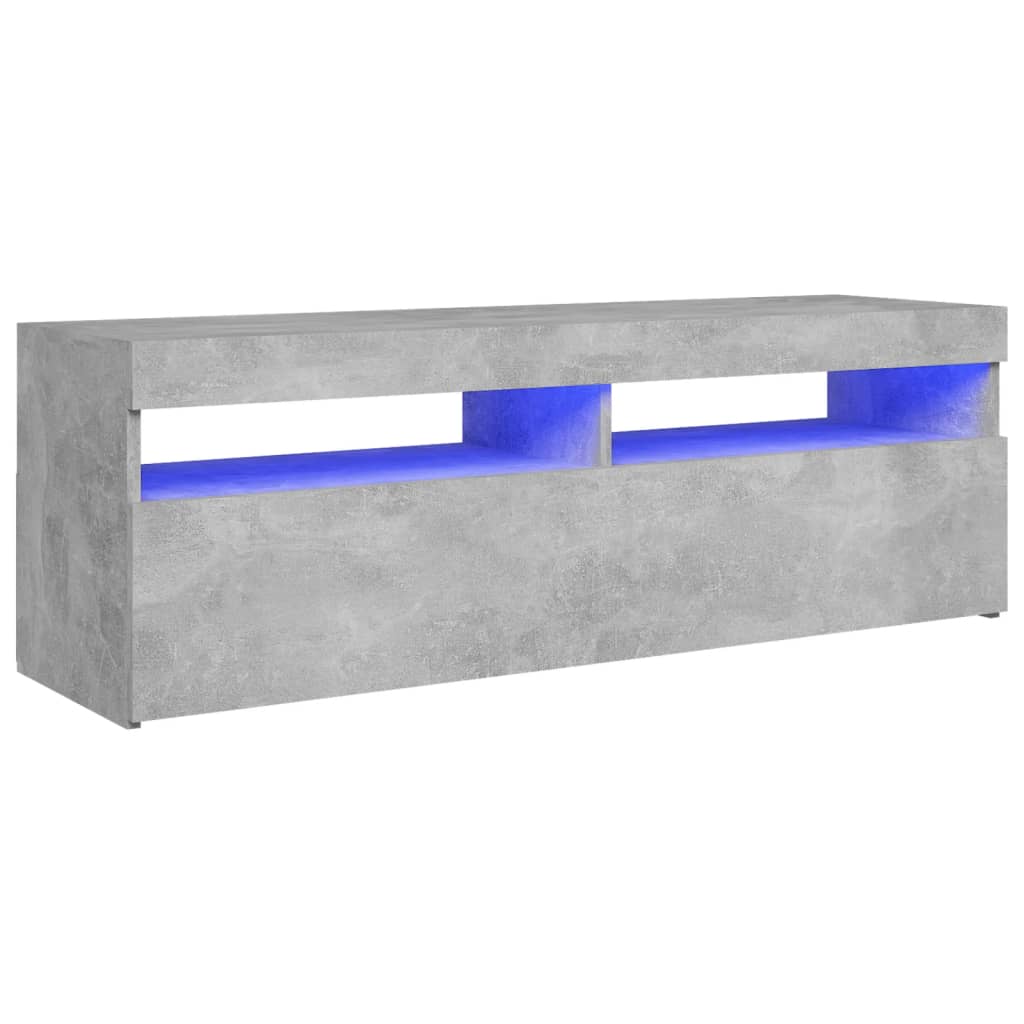 vidaXL TV ormarić s LED svjetlima siva boja betona 120x35x40 cm