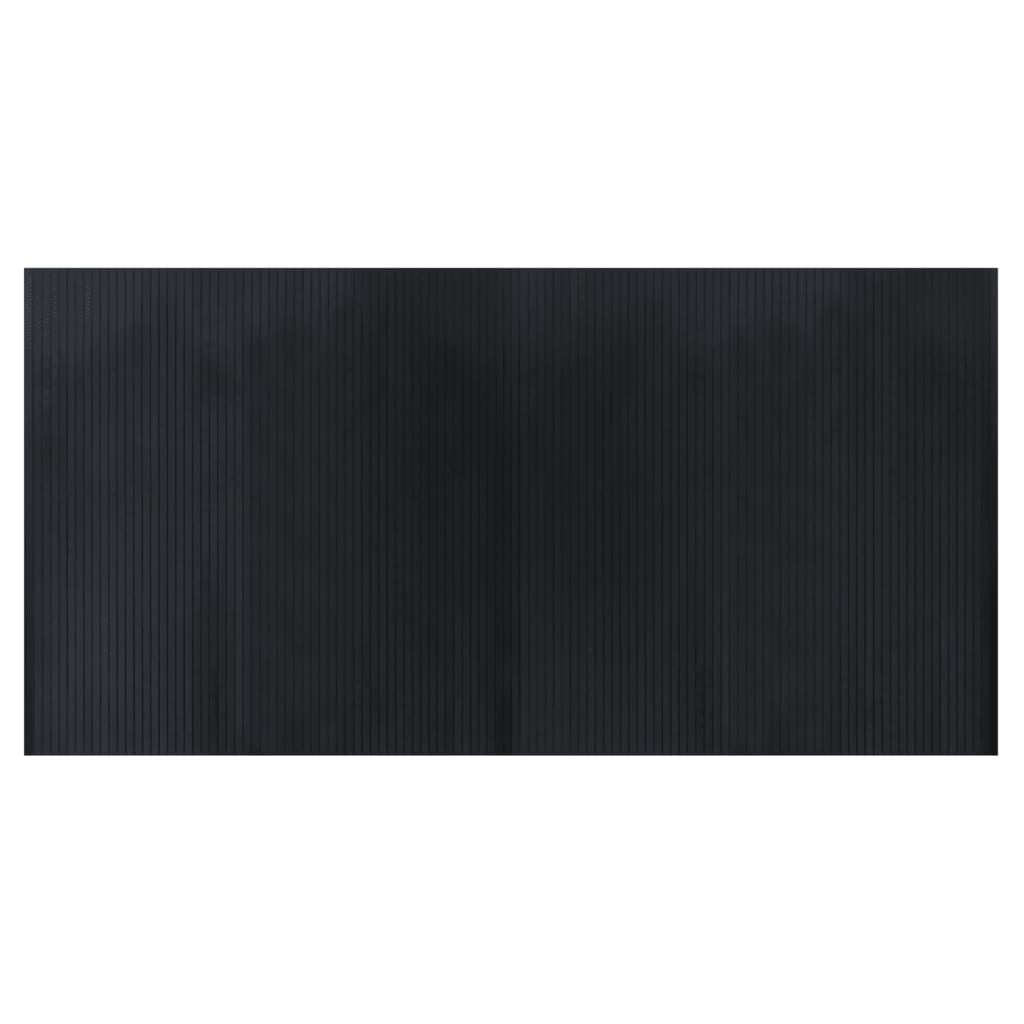 vidaXL Tepih pravokutni crni 100 x 200 cm od bambusa