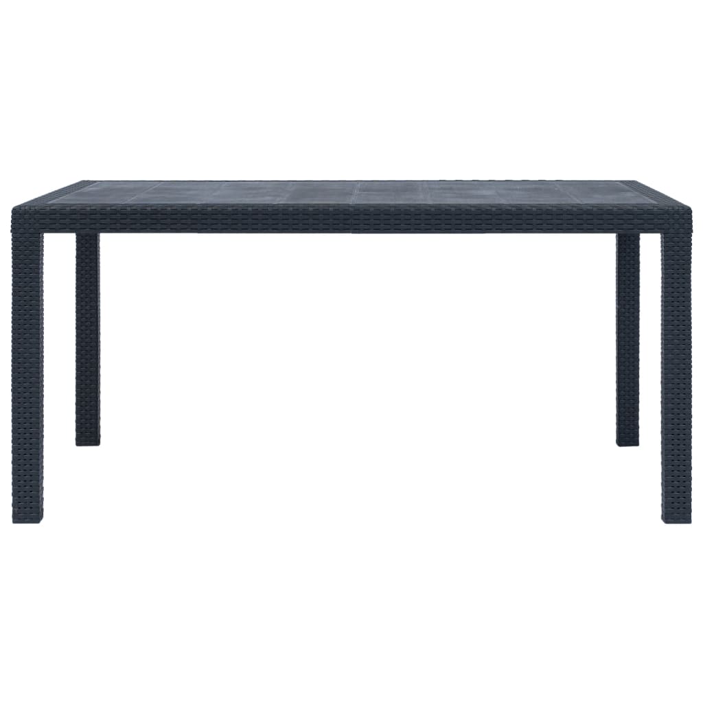 vidaXL Vrtni stol antracit 150 x 90 x 72 cm plastika s izgledom ratana