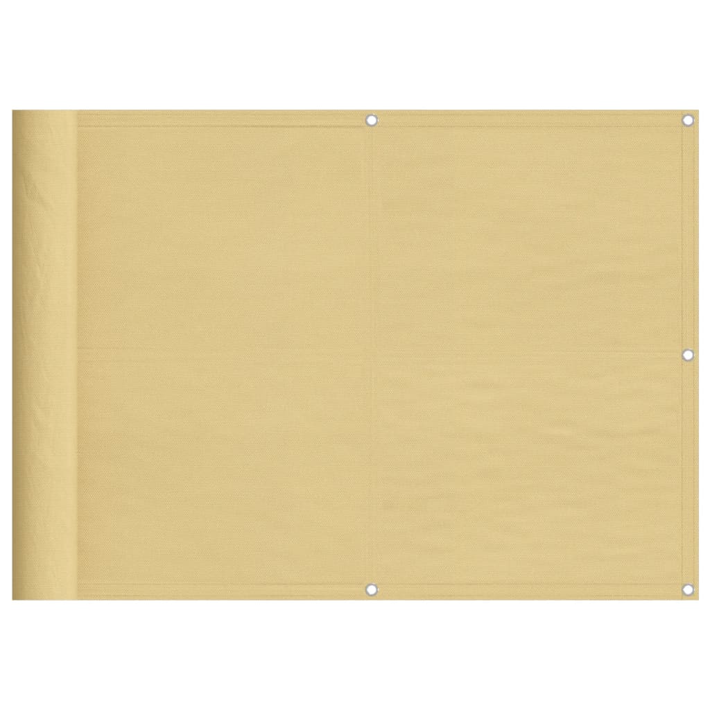 vidaXL Balkonski zaslon boja pijeska 75x500 cm 100 % poliester Oxford