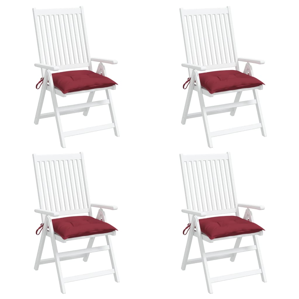 vidaXL Jastuci za stolice 4 kom boja vina 50x50x7 cm tkanina Oxford