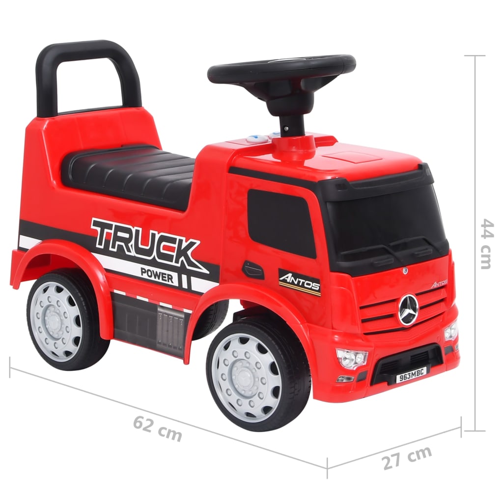 vidaXL Dječji automobil Mercedes-Benz kamion crveni