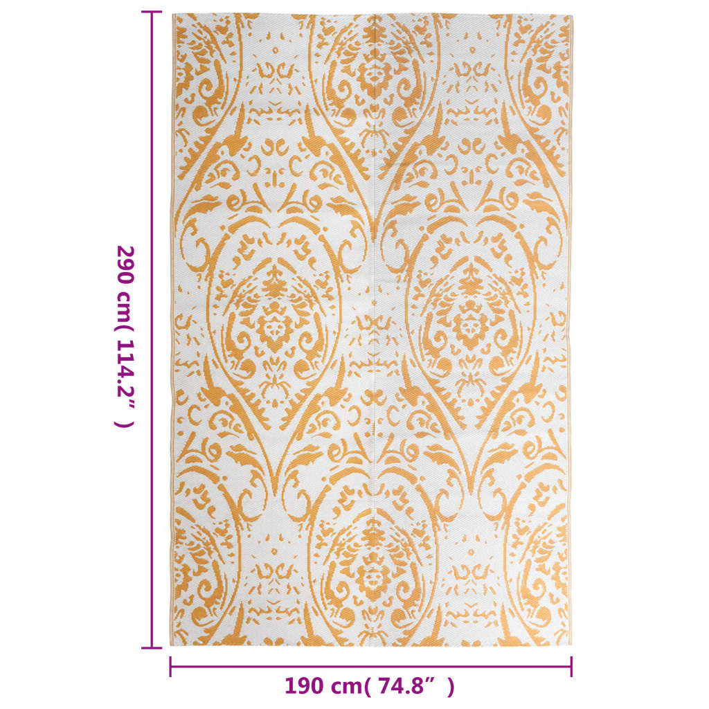 vidaXL Vanjski tepih narančasto-bijeli 190 x 290 cm PP