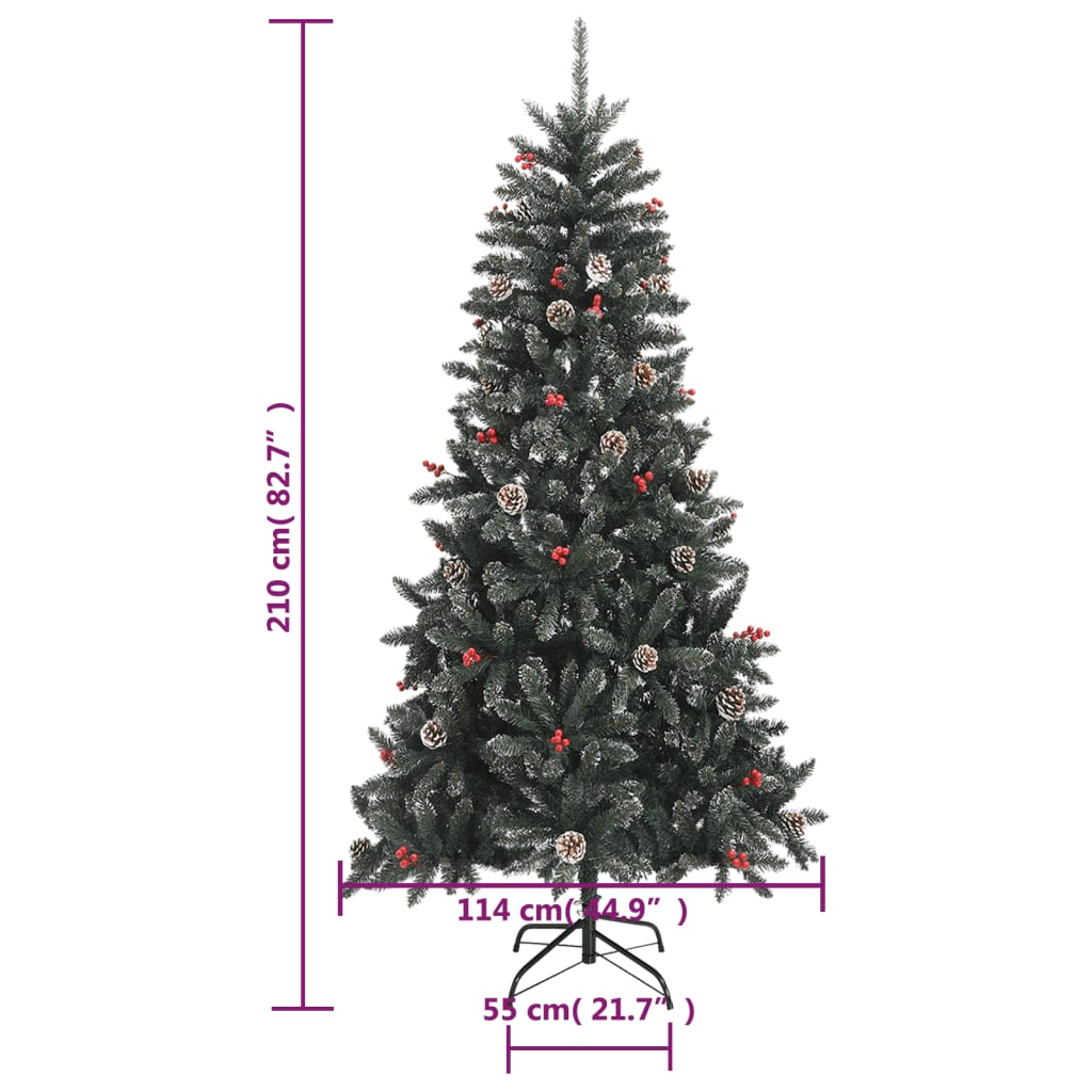 vidaXL Umjetno božićno drvce sa stalkom zeleno 210 cm PVC