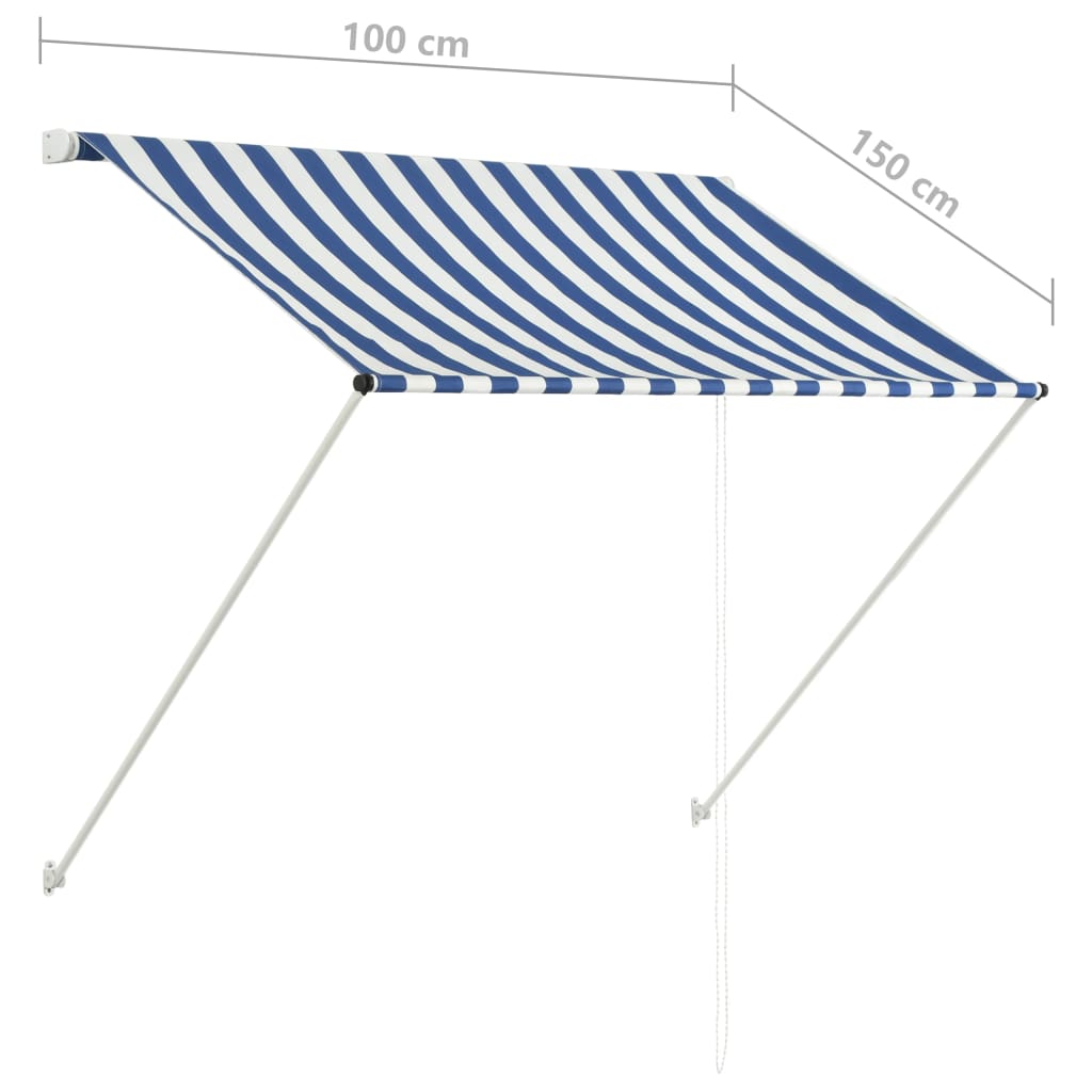 vidaXL Tenda na uvlačenje 100 x 150 cm plavo-bijela