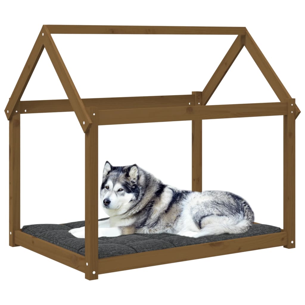 vidaXL Krevet za pse smeđa boja meda 111x80x100 cm od masivne borovine