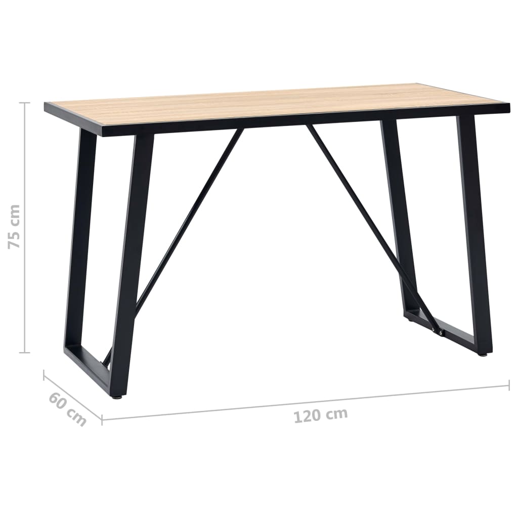 vidaXL Blagovaonski stol boja hrasta 120 x 60 x 75 cm MDF
