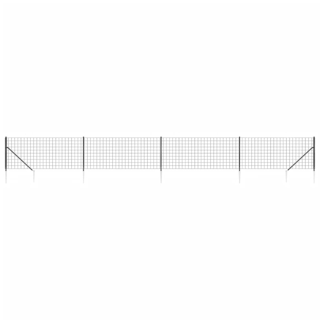 vidaXL Ograda od žičane mreže sa šiljastim držačima antracit 0,8x10 m
