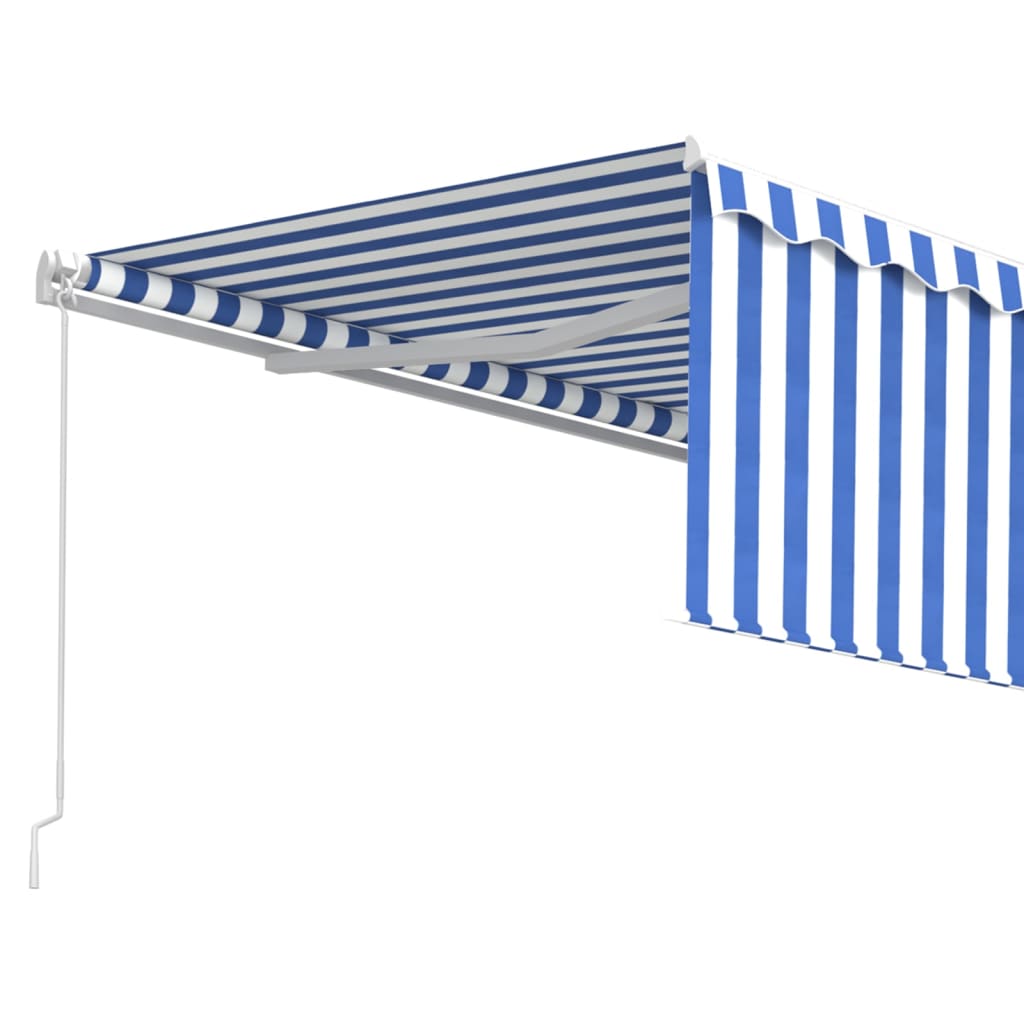 vidaXL Tenda na ručno uvlačenje s roletom 4 x 3 m plavo-bijela