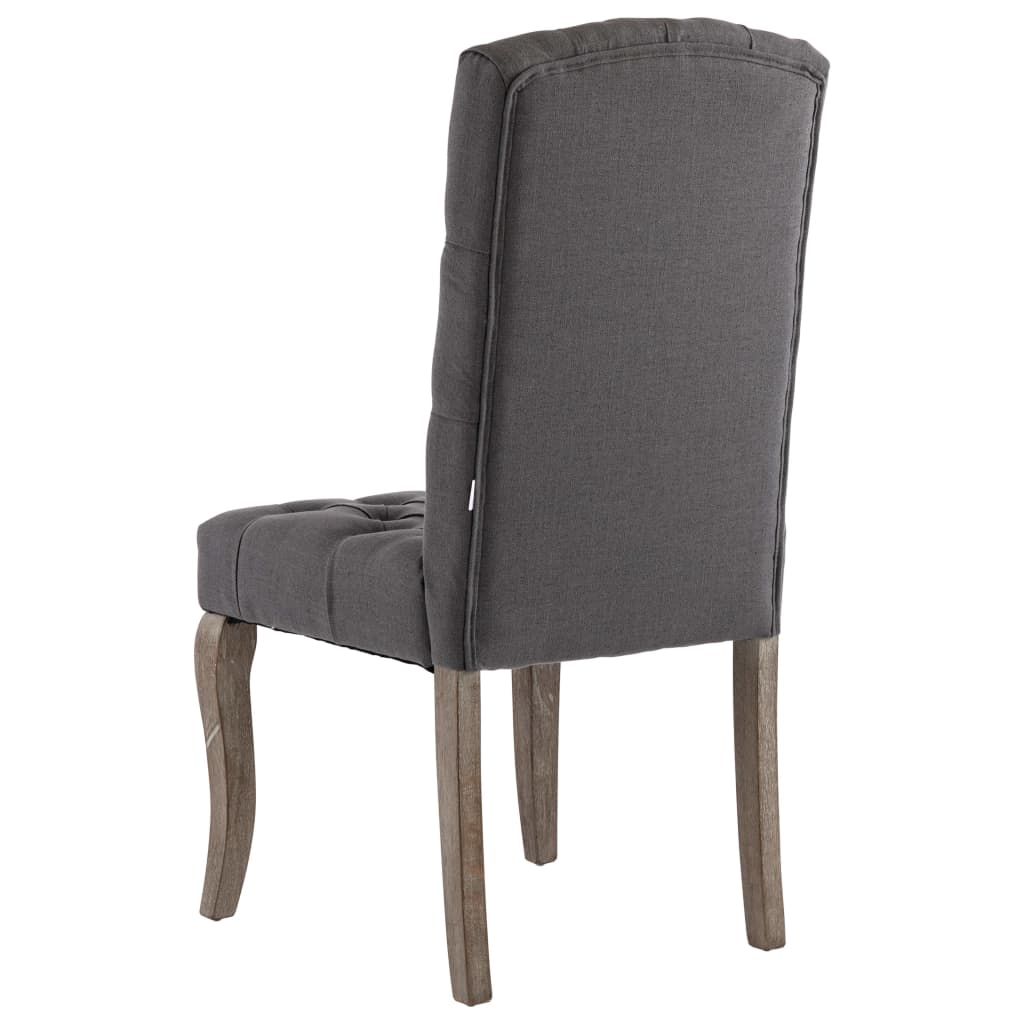 vidaXL Blagovaonske stolice od tkanine 2 kom sive s izgledom platna