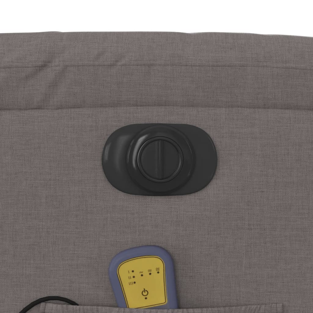 vidaXL Električni masažni naslonjač od tkanine smeđesivi