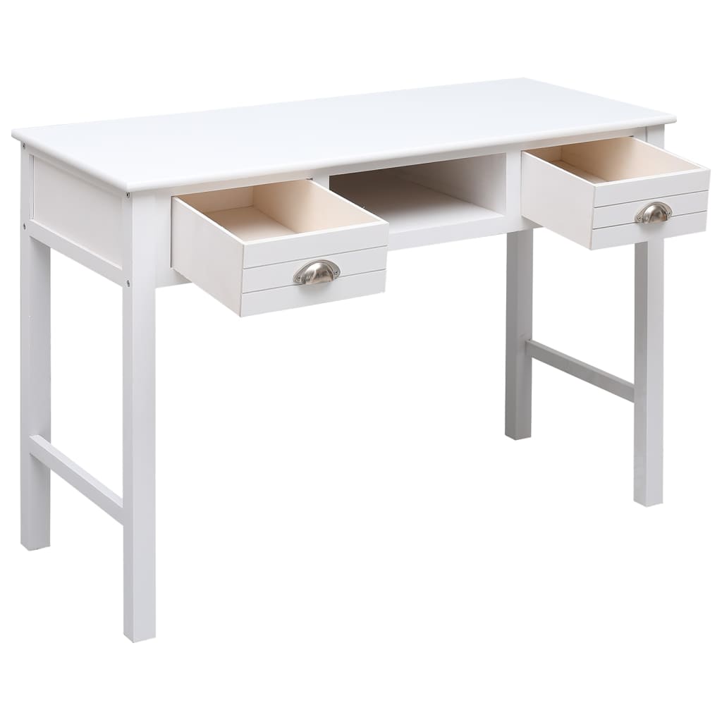 vidaXL Radni stol bijeli 108 x 45 x 76 cm od masivnog drva paulovnije