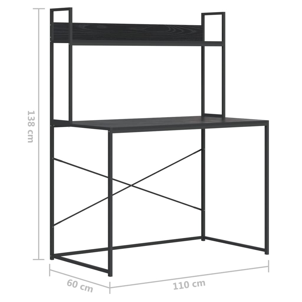 vidaXL Stol za računalo crni 110 x 60 x 138 cm od iverice