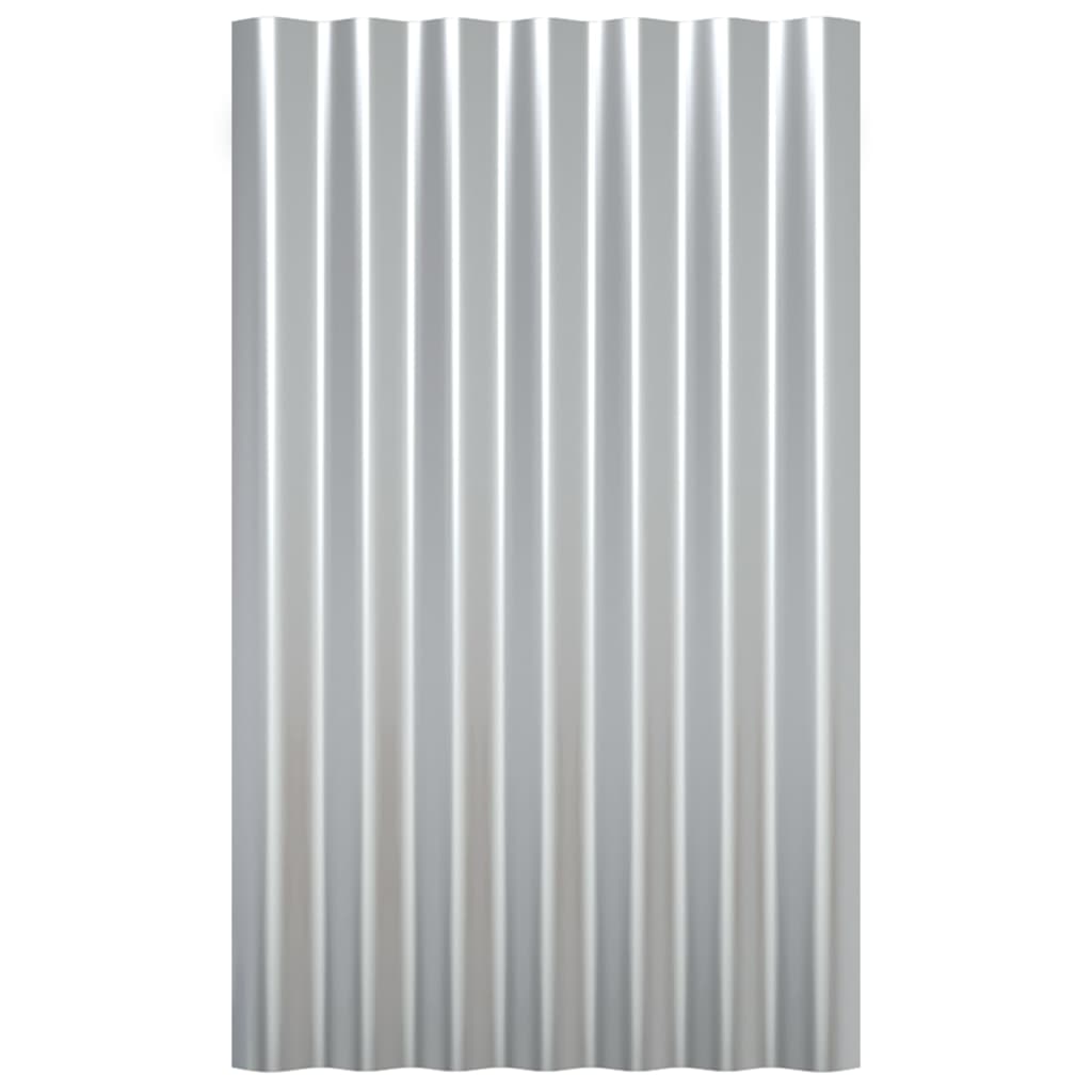 vidaXL Krovni paneli 12 kom čelik obložen prahom srebrni 60 x 36 cm