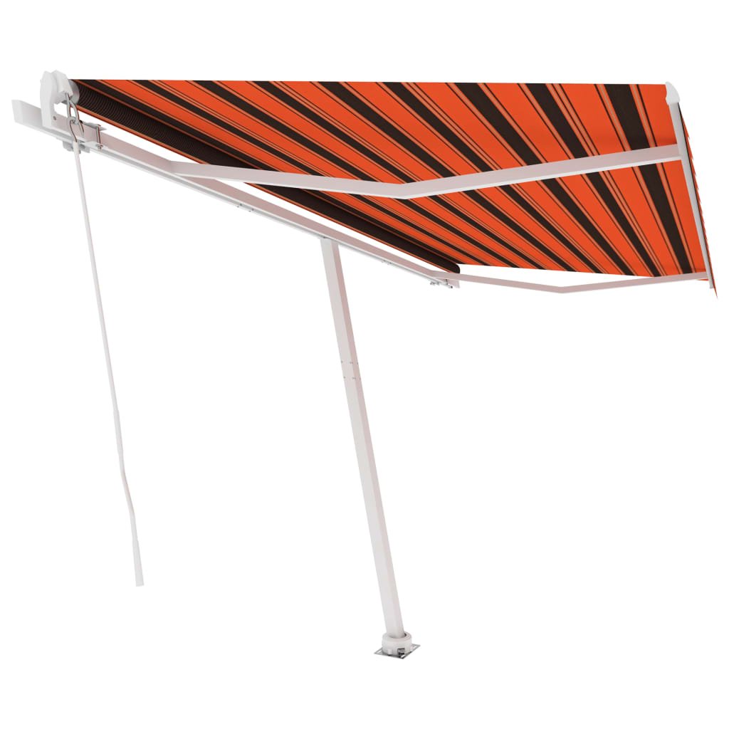 vidaXL Samostojeća tenda ručno uvlačenje 450 x 300 cm narančasto-smeđa