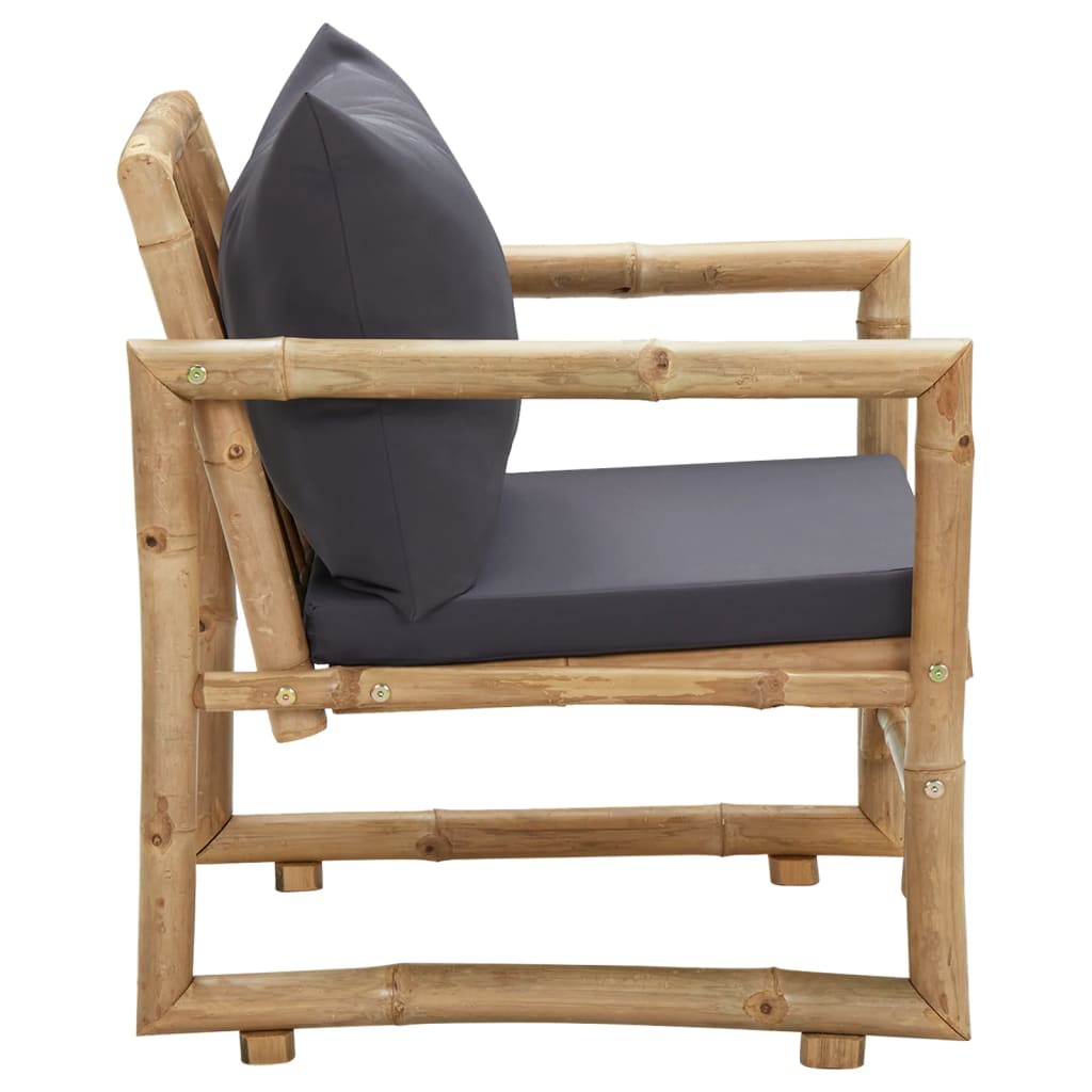 vidaXL Vrtne stolice s jastucima 2 kom od bambusa