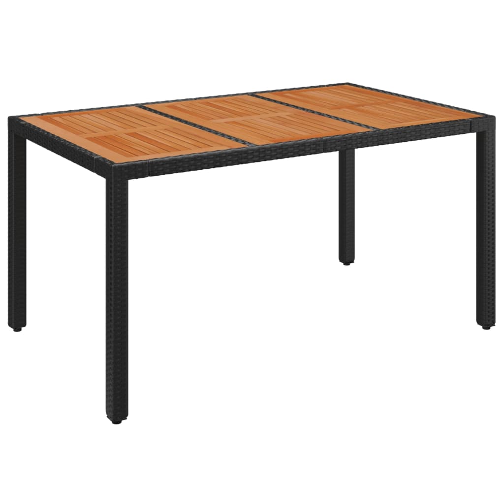 vidaXL Vrtni stol s drvenom pločom crni 150 x 90 x 75 cm od poliratana