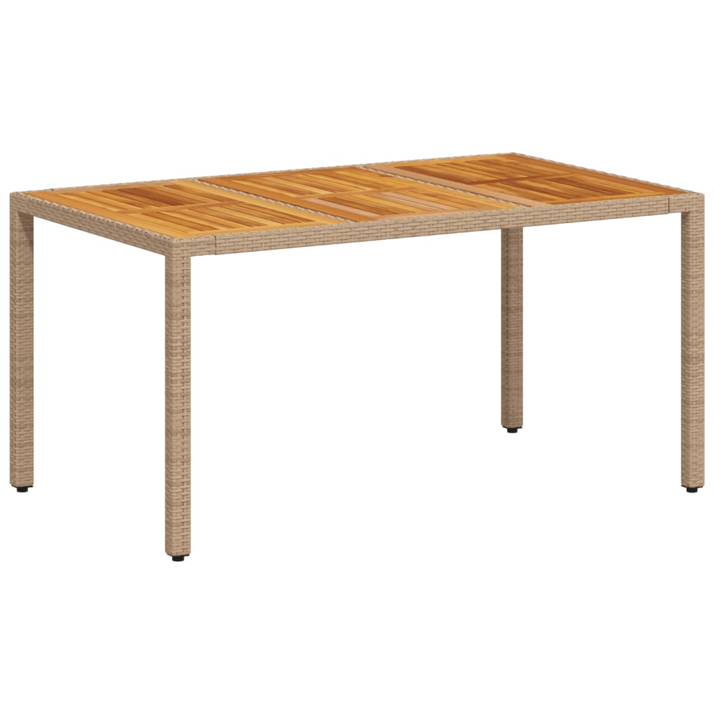 vidaXL Vrtni stol bež 150 x 90 x 75 cm od poliratana i bagremovog drva