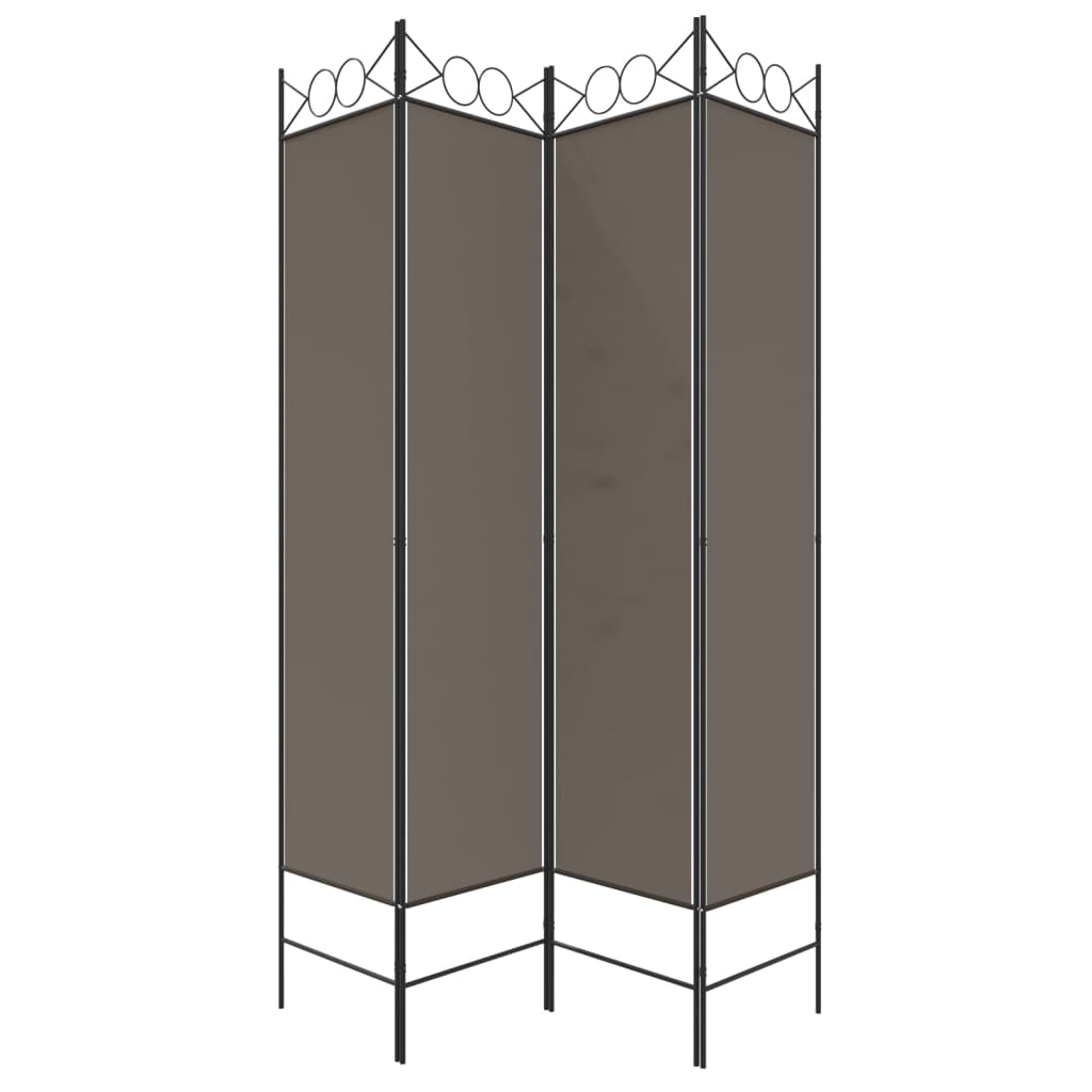vidaXL Sobna pregrada s 4 panela antracit 160 x 200 cm od tkanine