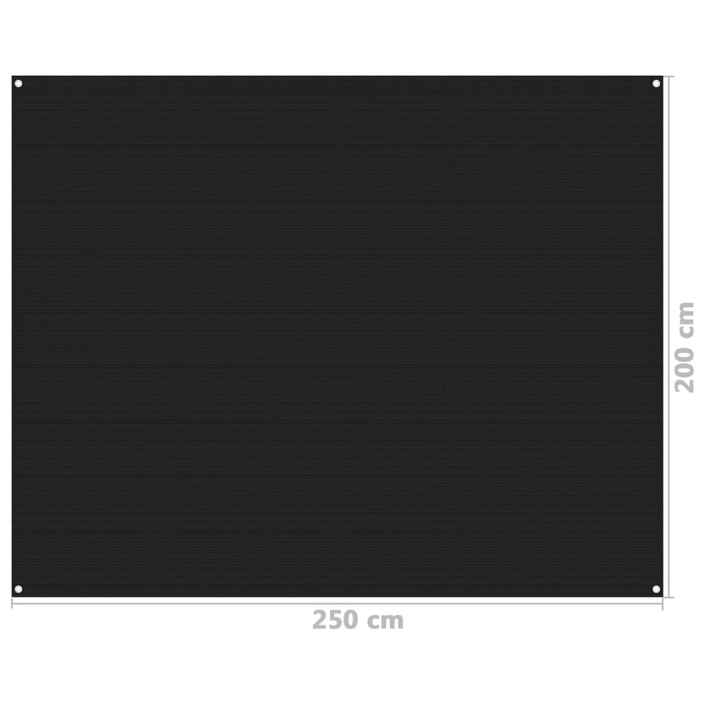 vidaXL Tepih za šator 250 x 200 cm crni