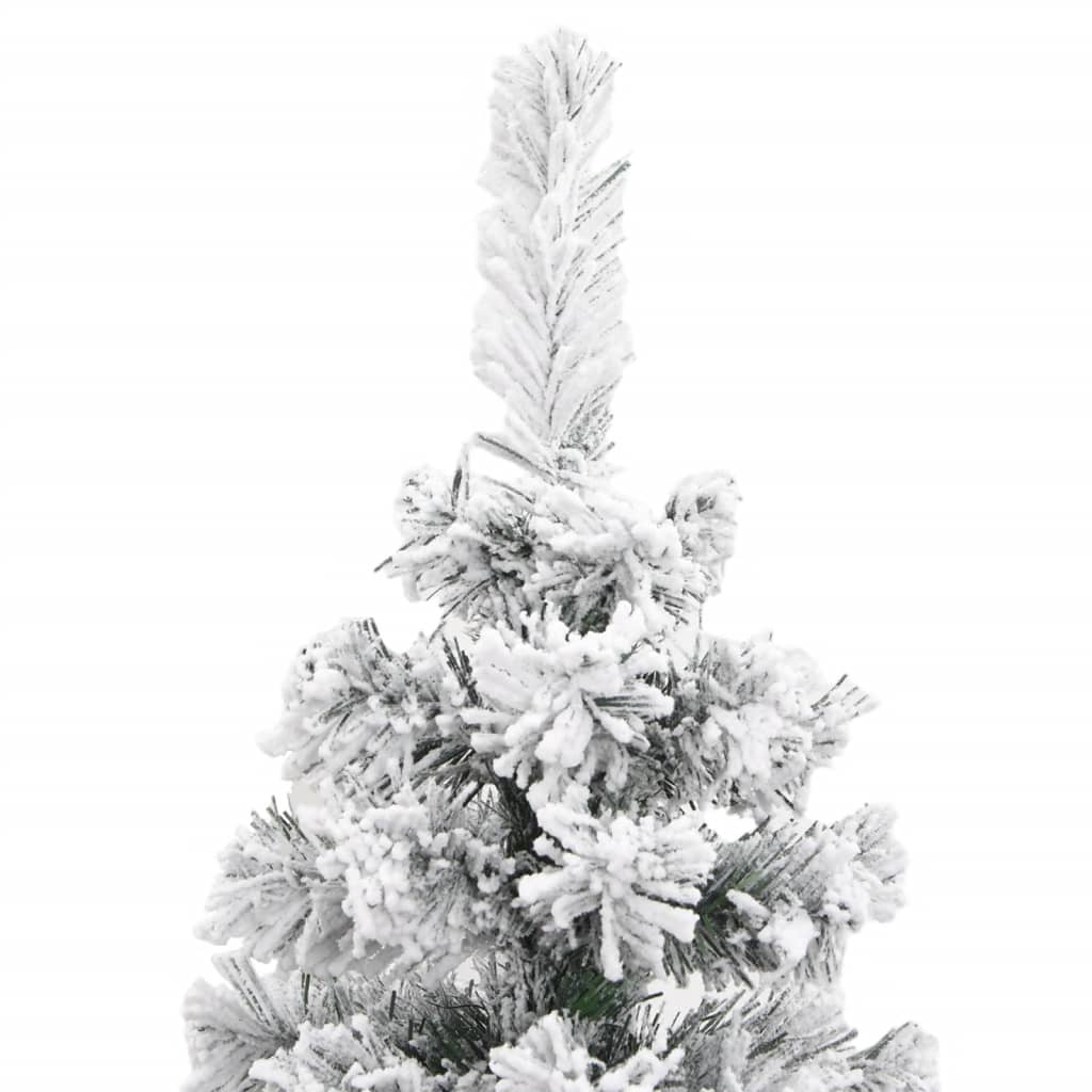 vidaXL Tanko umjetno božićno drvce sa snijegom zeleno 210 cm PVC
