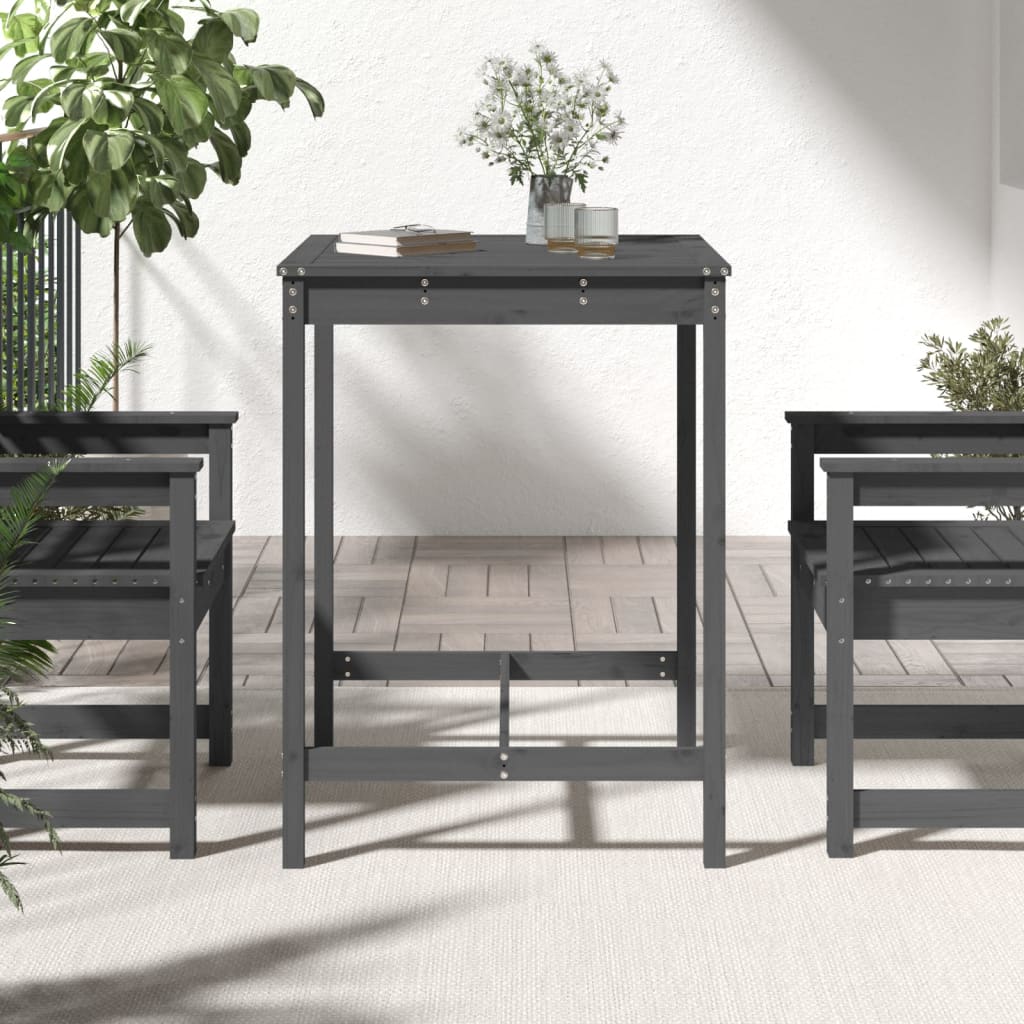 vidaXL Vrtni stol sivi 82,5x82,5x110 cm od masivne borovine