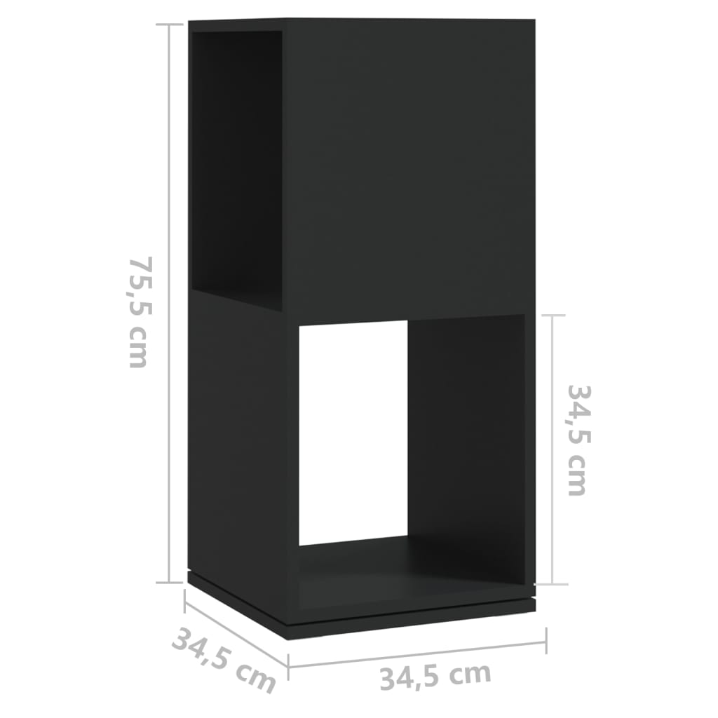 vidaXL Rotirajući ormarić crni 34,5x34,5x75,5 cm od iverice