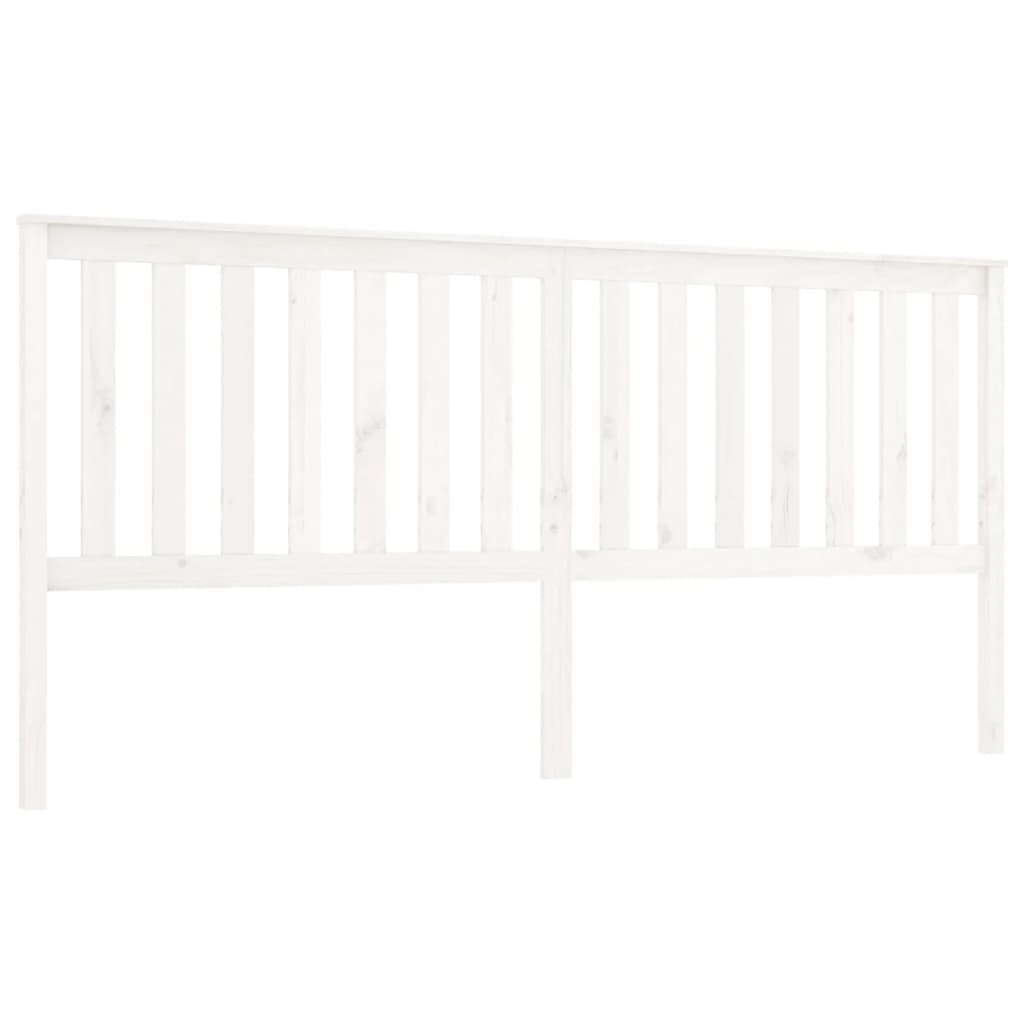 vidaXL Uzglavlje za krevet bijelo 206 x 6 x 101 cm od masivne borovine