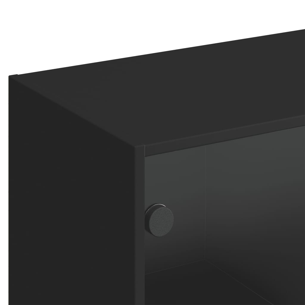 vidaXL Regal za knjige s vratima crni 136x37x142 cm konstruirano drvo