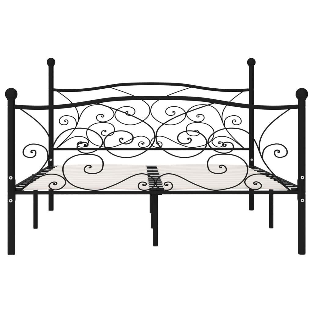 vidaXL Okvir za krevet s podnicama crni metalni 120 x 200 cm
