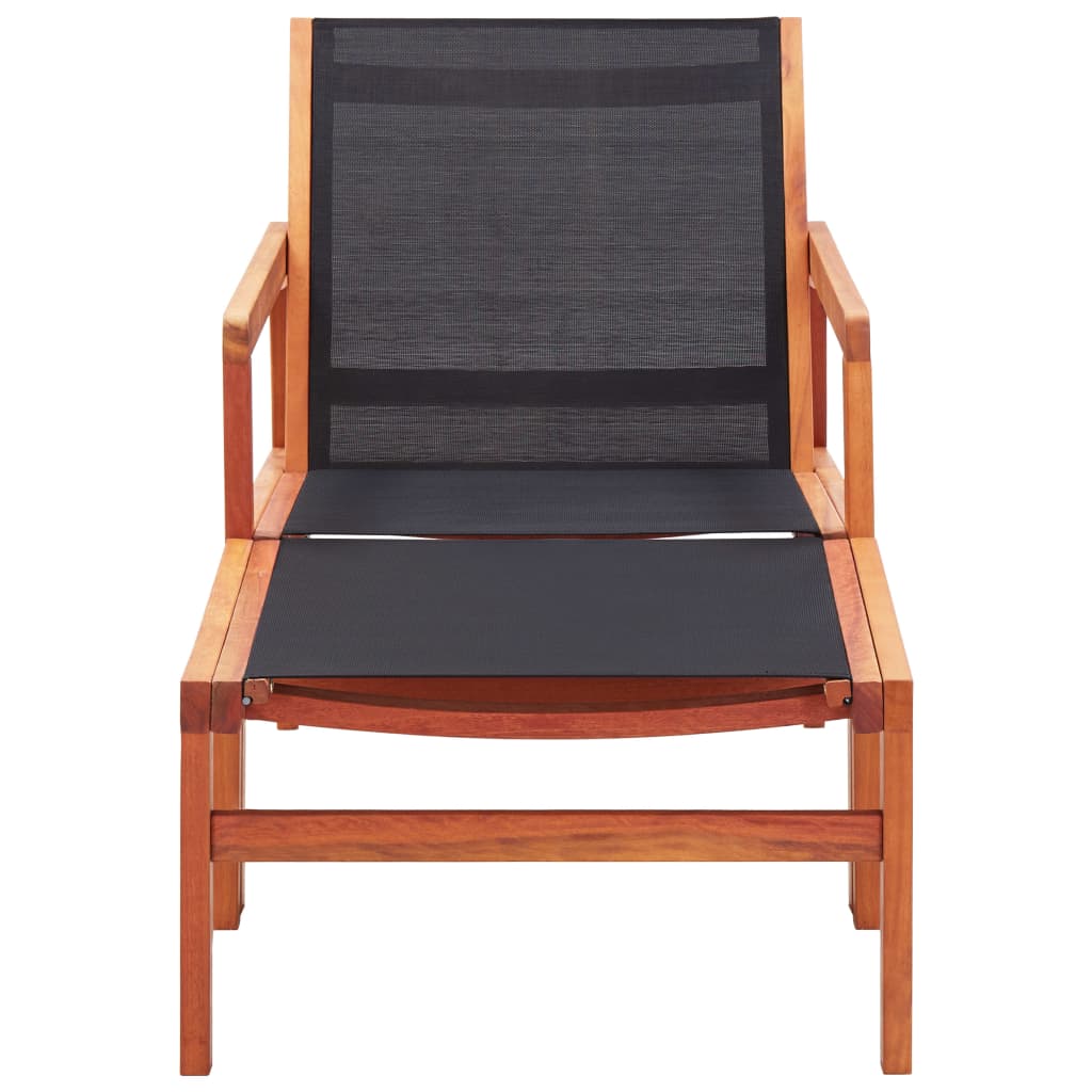 vidaXL Vrtna stolica od masivnog drva eukaliptusa i tekstilena