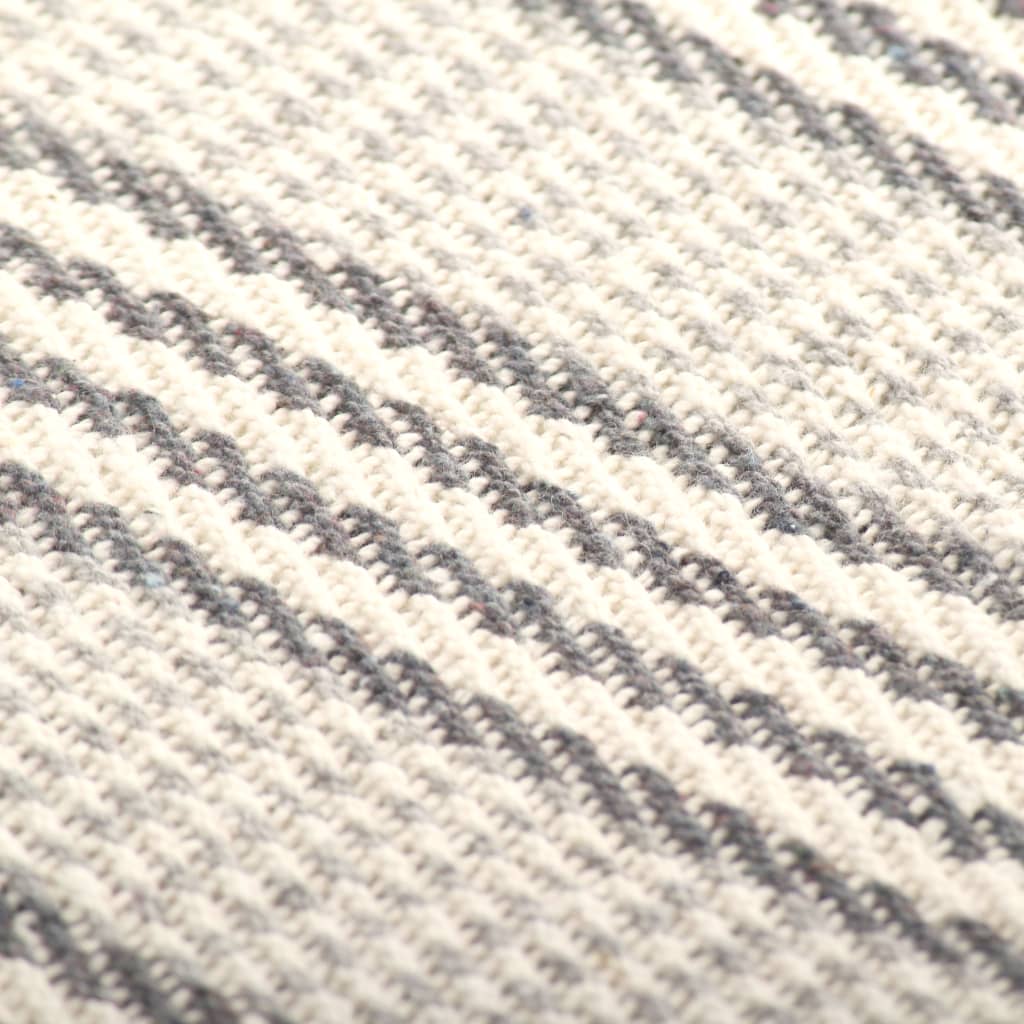 vidaXL Pamučni pokrivač prugasti 125 x 150 cm sivo-bijeli