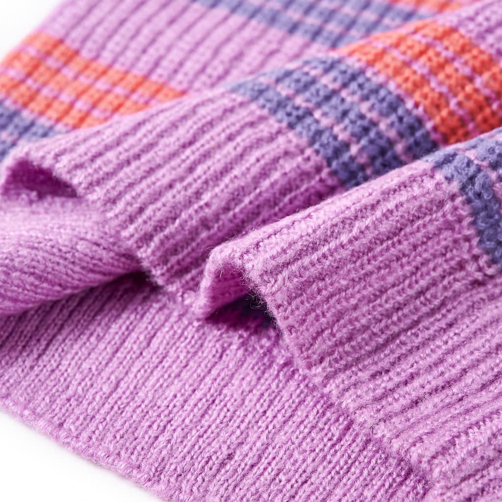Dječji džemper prugasti pleteni ljubičasto-ružičasti 92