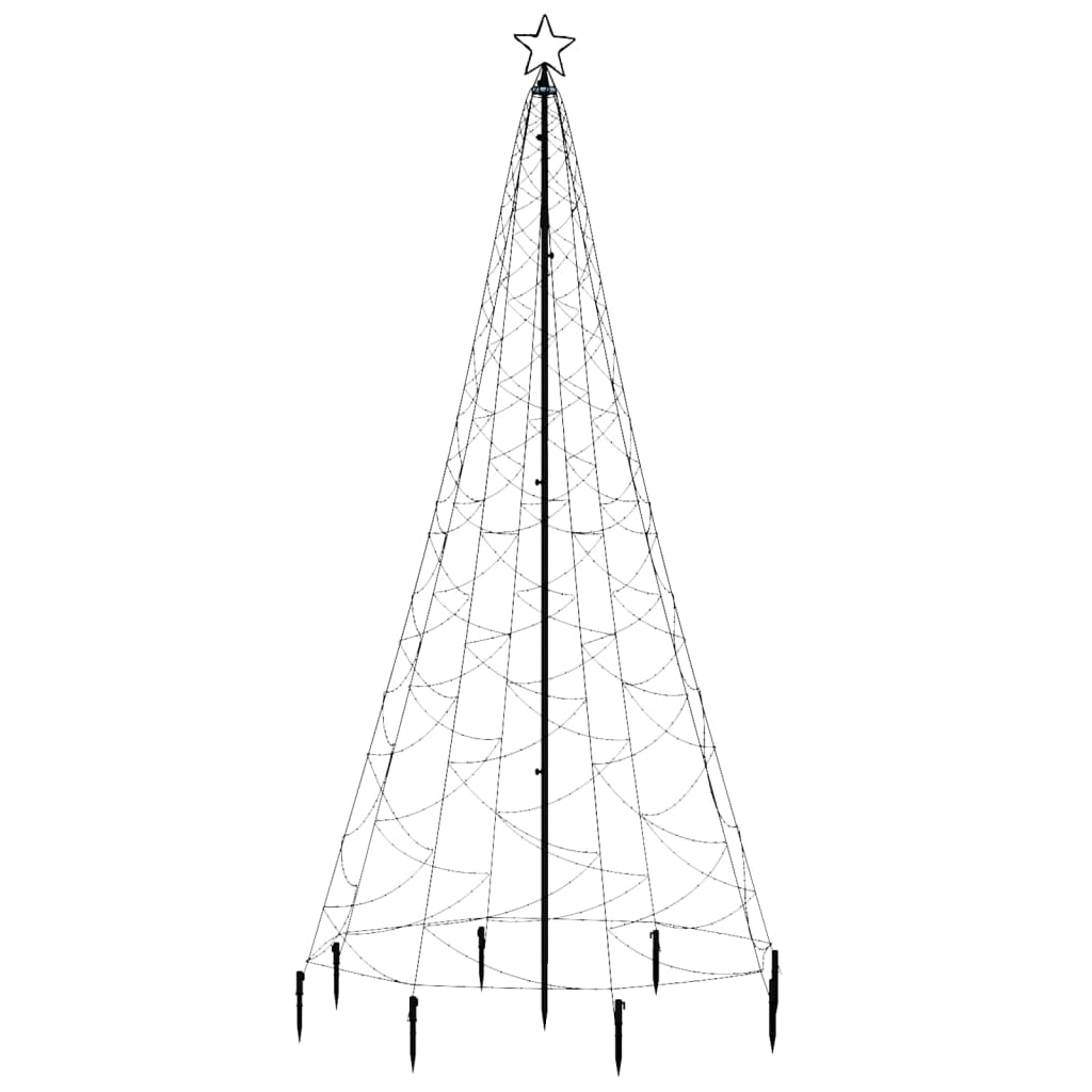 vidaXL Božićno drvce s metalnim stupom 500 LED žarulja plave 3 m