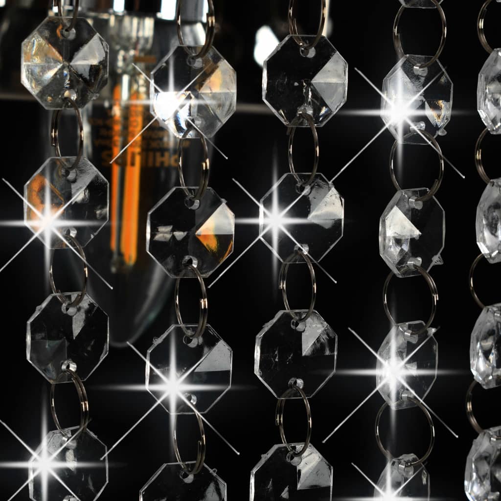 vidaXL Zidna svjetiljka s kristalnim perlama srebrna pravokutna E14