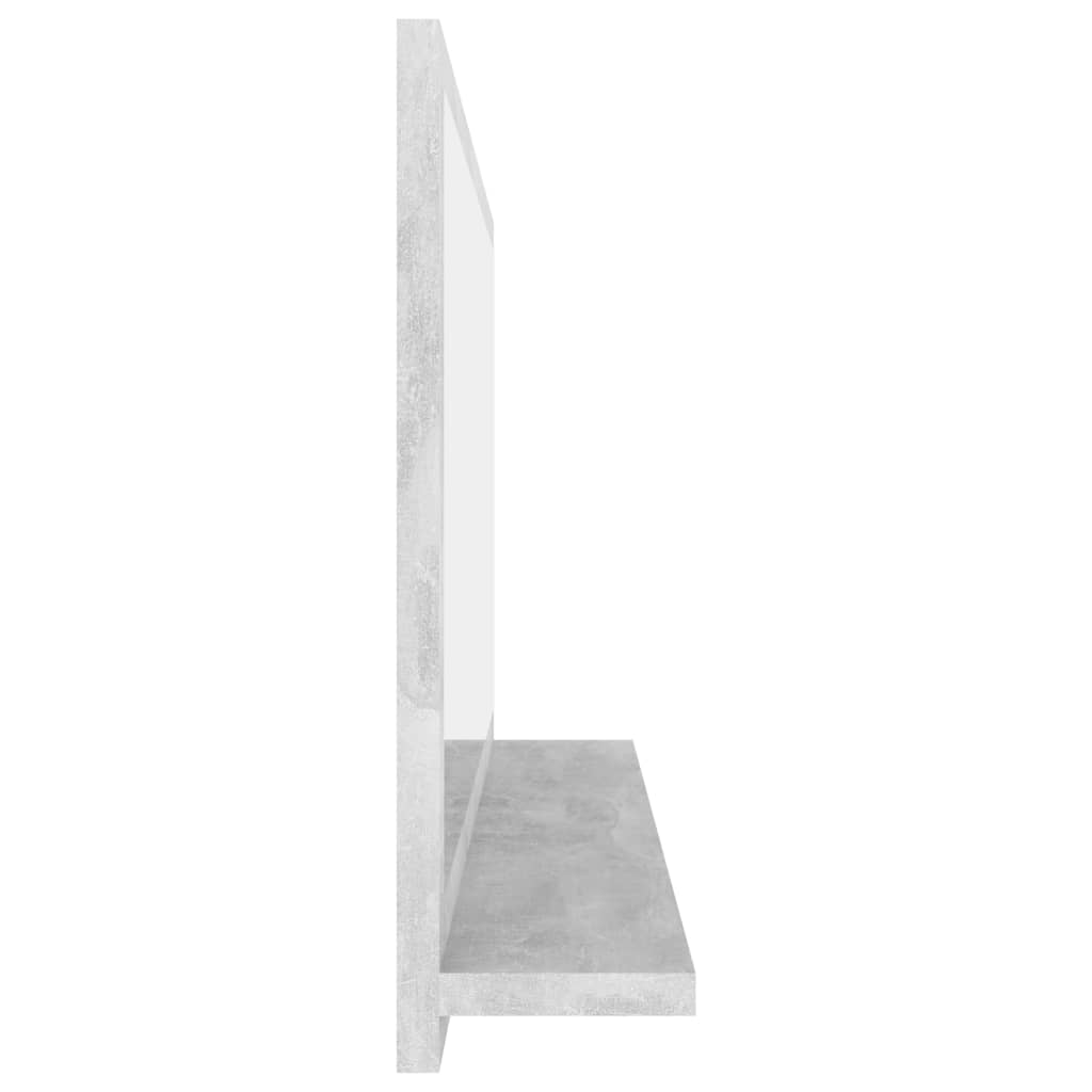 vidaXL Kupaonsko ogledalo siva boja betona 80 x 10,5 x 37 cm iverica