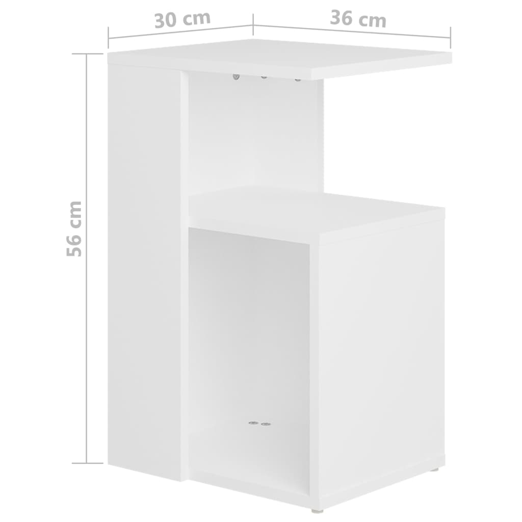 vidaXL Bočni stolić bijeli 36 x 30 x 56 cm od konstruiranog drva