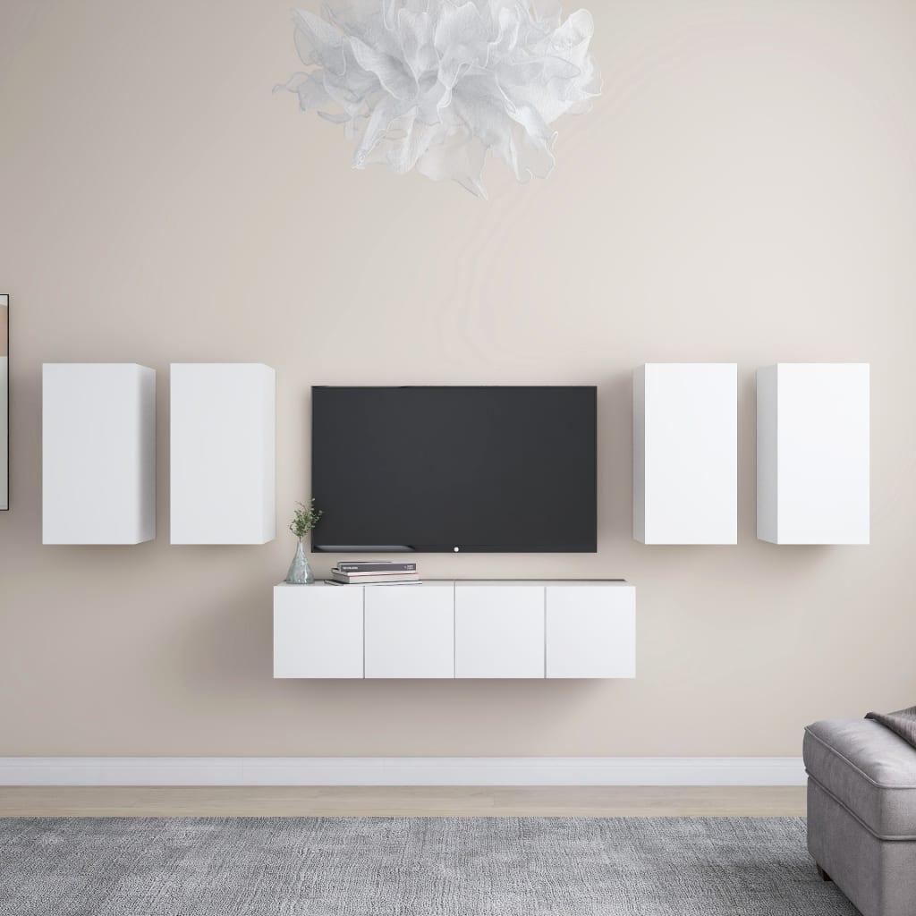 vidaXL 6-dijelni set TV ormarića bijeli od iverice