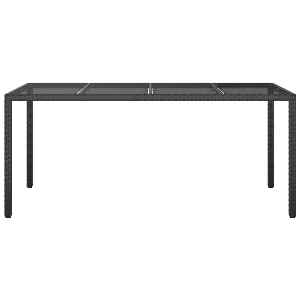 vidaXL Vrtni stol crni 190x90x75 cm od kaljenog stakla i poliratana