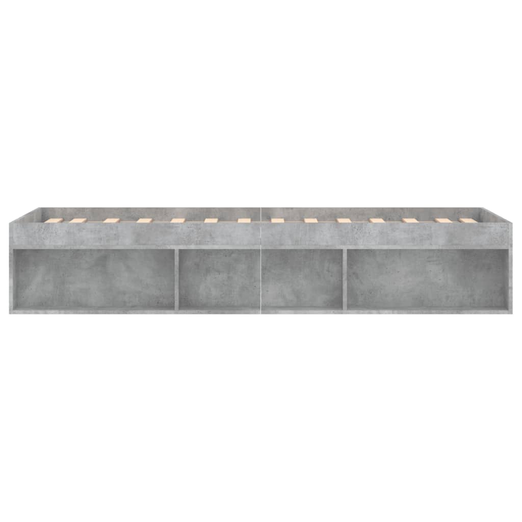 vidaXL Okvir kreveta boja betona 75 x 190 cm mali za jednu osobu