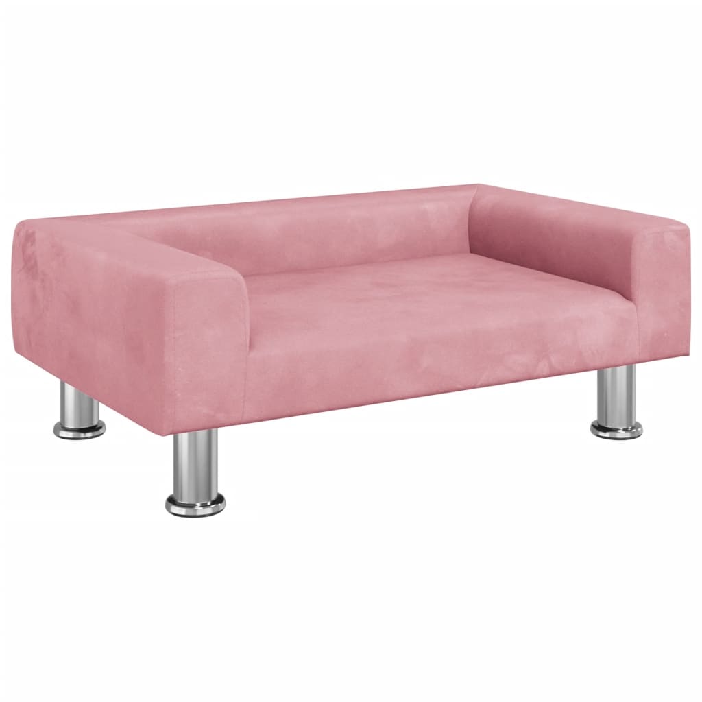 vidaXL Dječja fotelja ružičasta 70 x 45 x 26,5 cm baršunasta
