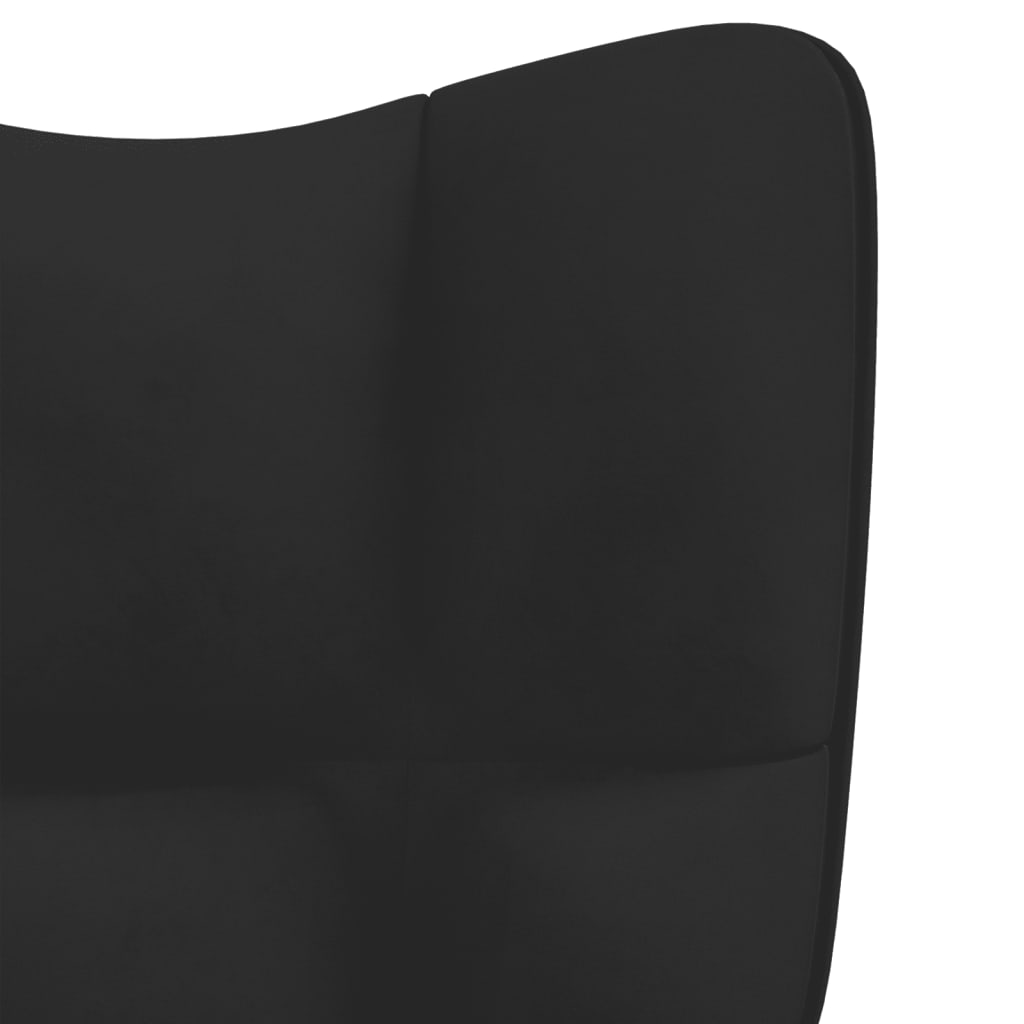 vidaXL Stolica za ljuljanje crna baršunasta