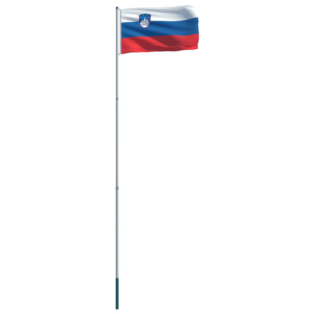 vidaXL Slovenska zastava s aluminijskim stupom 6 m