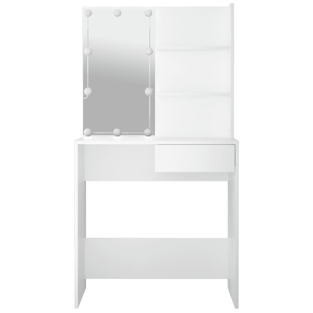 vidaXL Toaletni stolić s LED svjetlima bijeli 74,5 x 40 x 141 cm