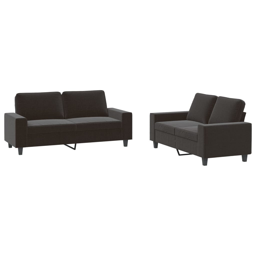 vidaXL 2-dijelni set sofa crni od tkanine