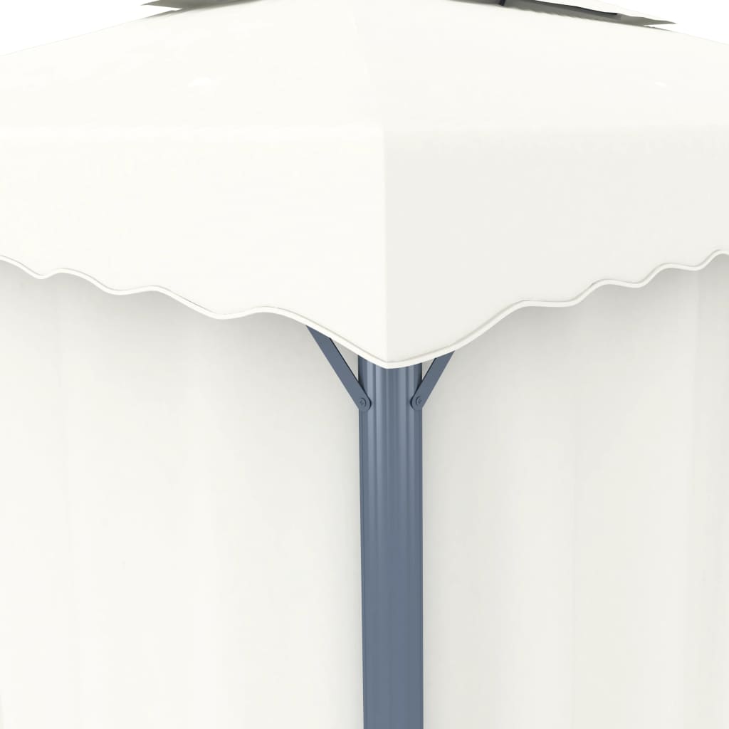vidaXL Sjenica sa zastorom 3 x 3 m krem bijela aluminijska