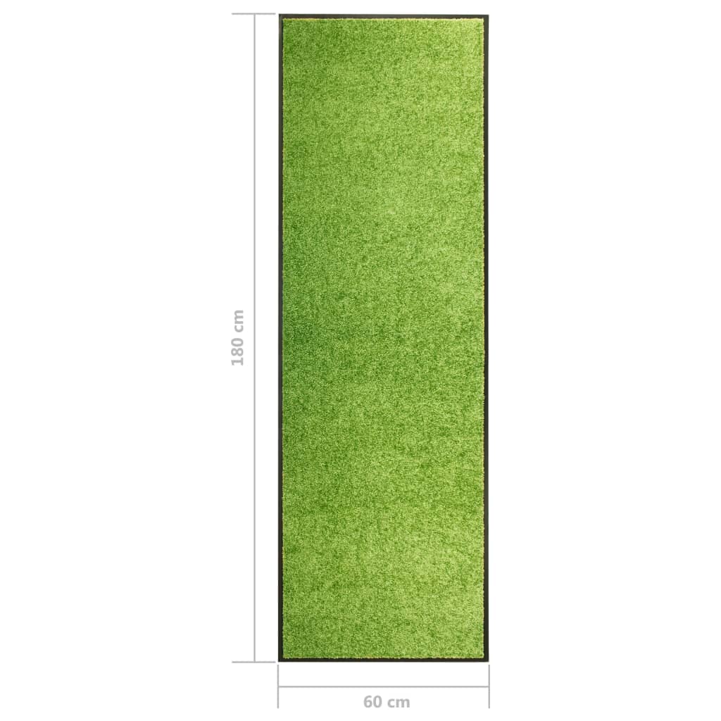 vidaXL Otirač perivi zeleni 60 x 180 cm